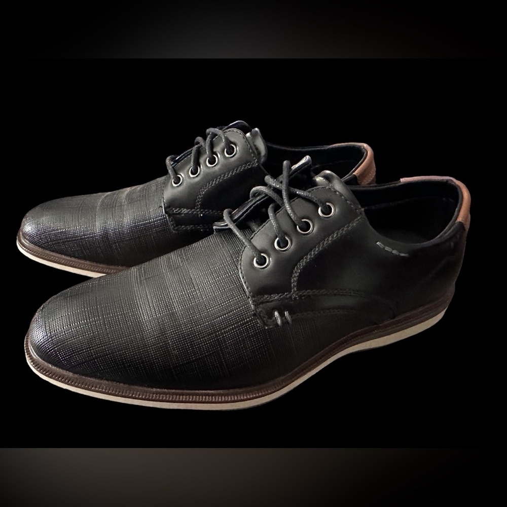 Boys Bruno Marc Black Dress Shoe Size 6.5